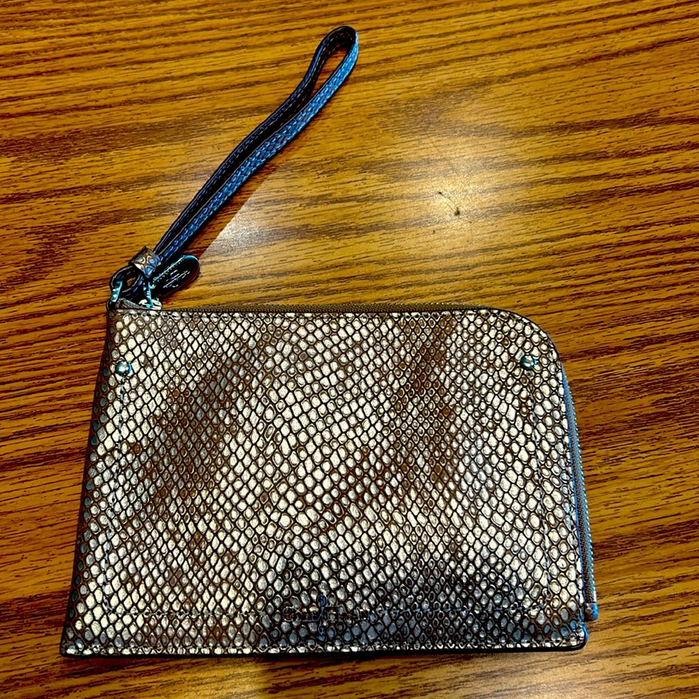 Cole Haan Black and Cream Wristlet